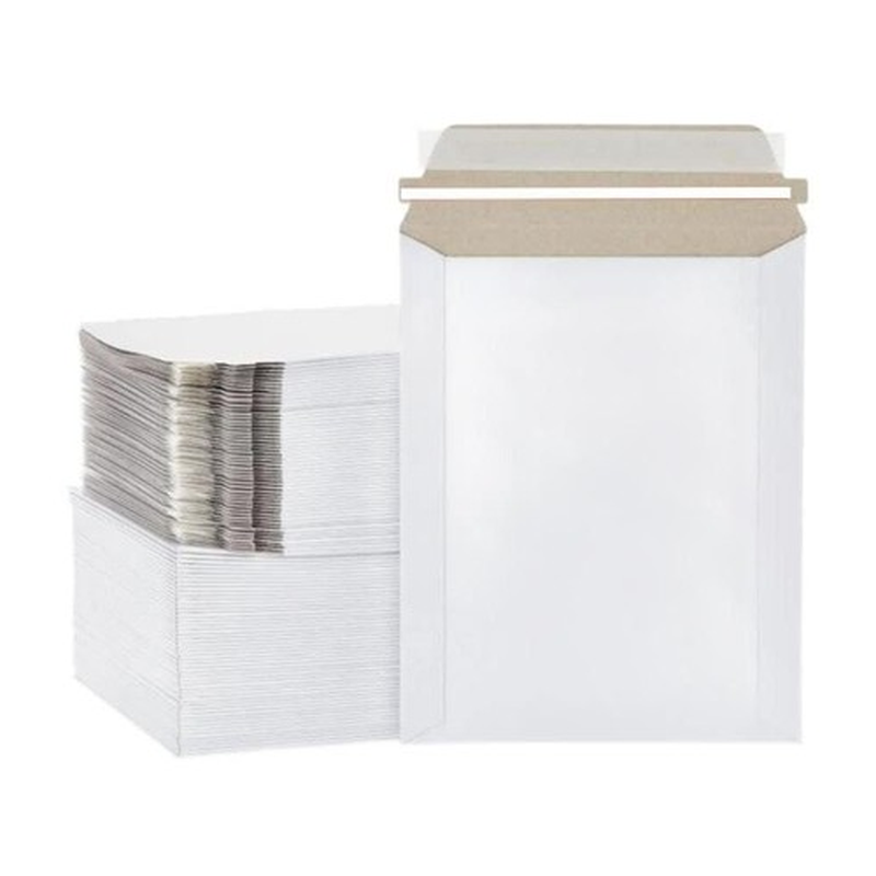 100 - 6X8 White Rigid Stay Flats Self-Seal Cardboard Envelope Mailers 6"X8"
