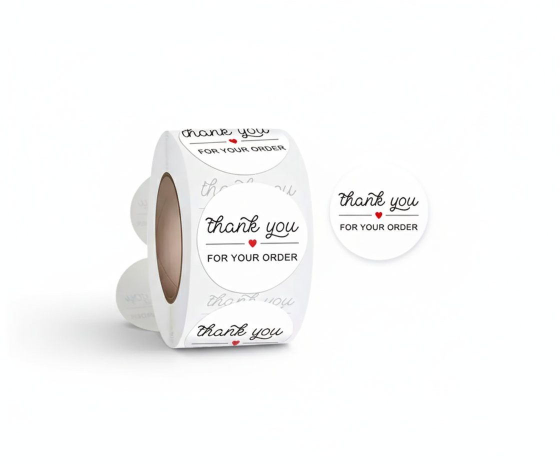 40-Count Classic "Thank You For Your Order" Stickers (1-Inch Round)