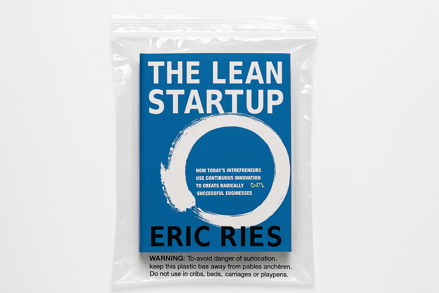 clear resealable poly bag with small print suffocation warning with a well known book for entrepreneurs 
