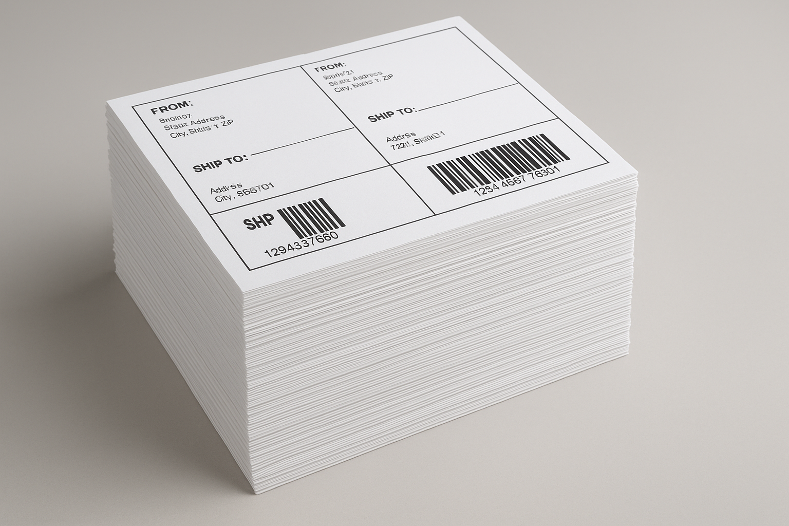 200-Count Economy Easy Peel Half-Sheet Shipping Labels (Inkjet/Laser)