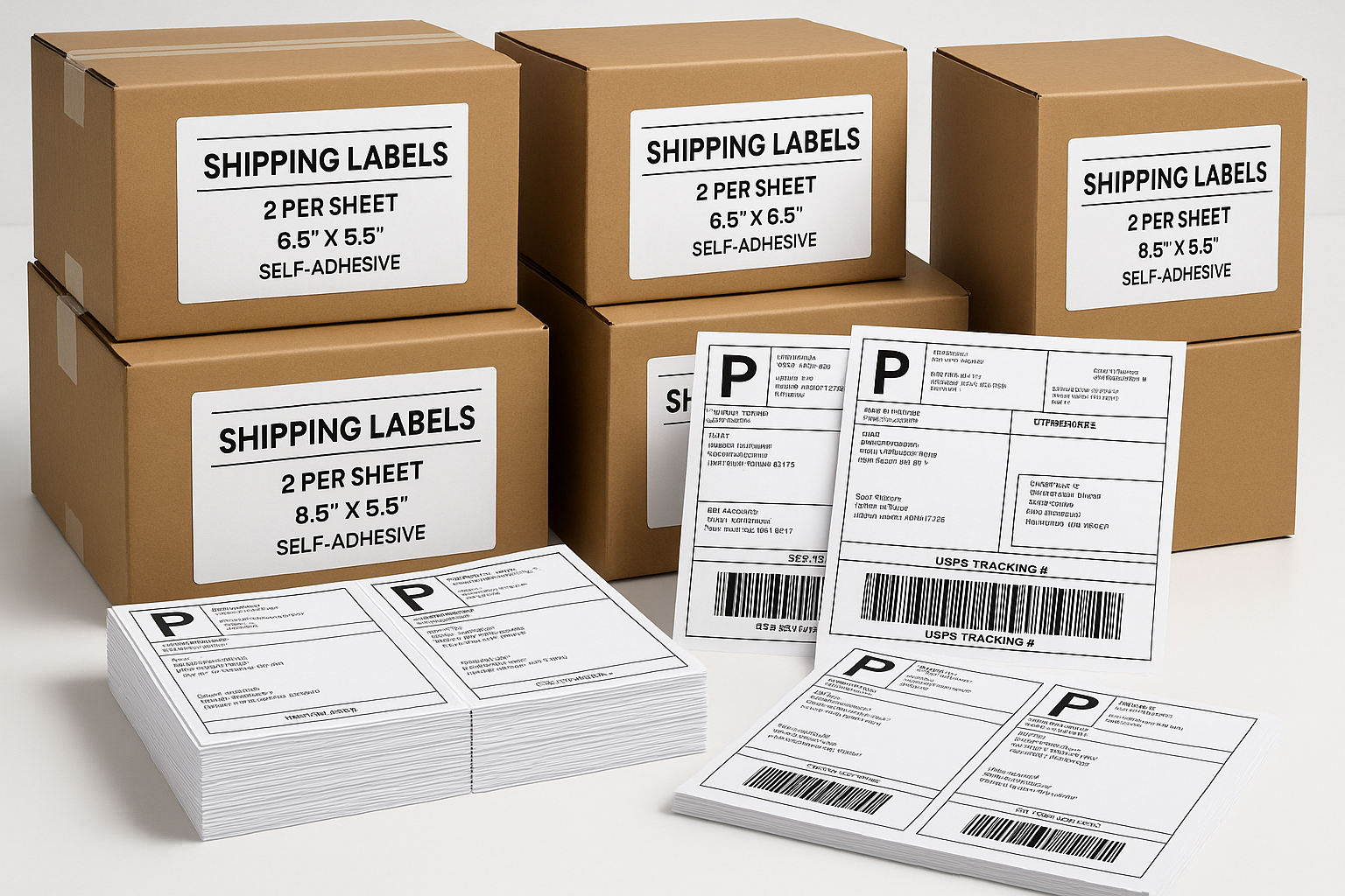 200-Count Economy Easy Peel Half-Sheet Shipping Labels (Inkjet/Laser)
