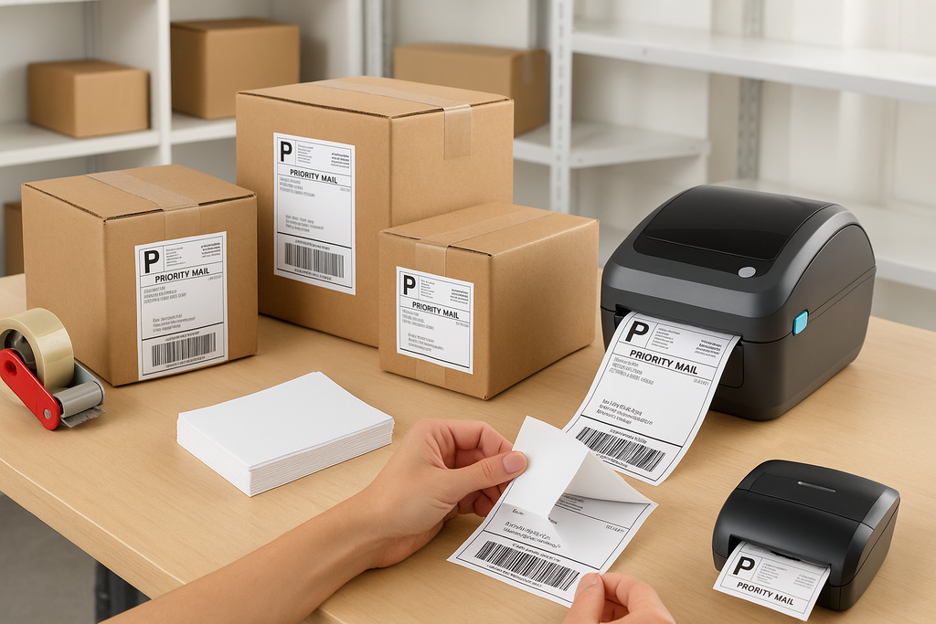 4X6 Perforated Fanfold Direct Thermal Shipping Labels