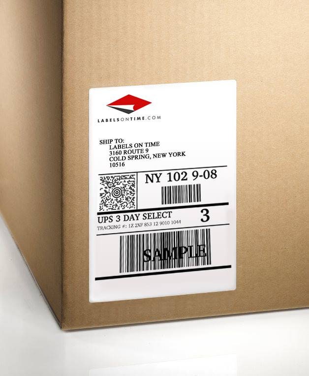 Thermal Shipping Labels - 4"X6",  White, Fanfold, with Perforation, 2000 Label/Stack