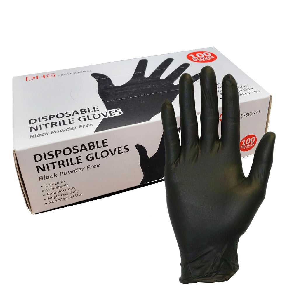 Premium 5-mil Black Nitrile Exam Gloves Multiple - Sizes 100 Pieces New in Box - Disposable Carbonite Black
