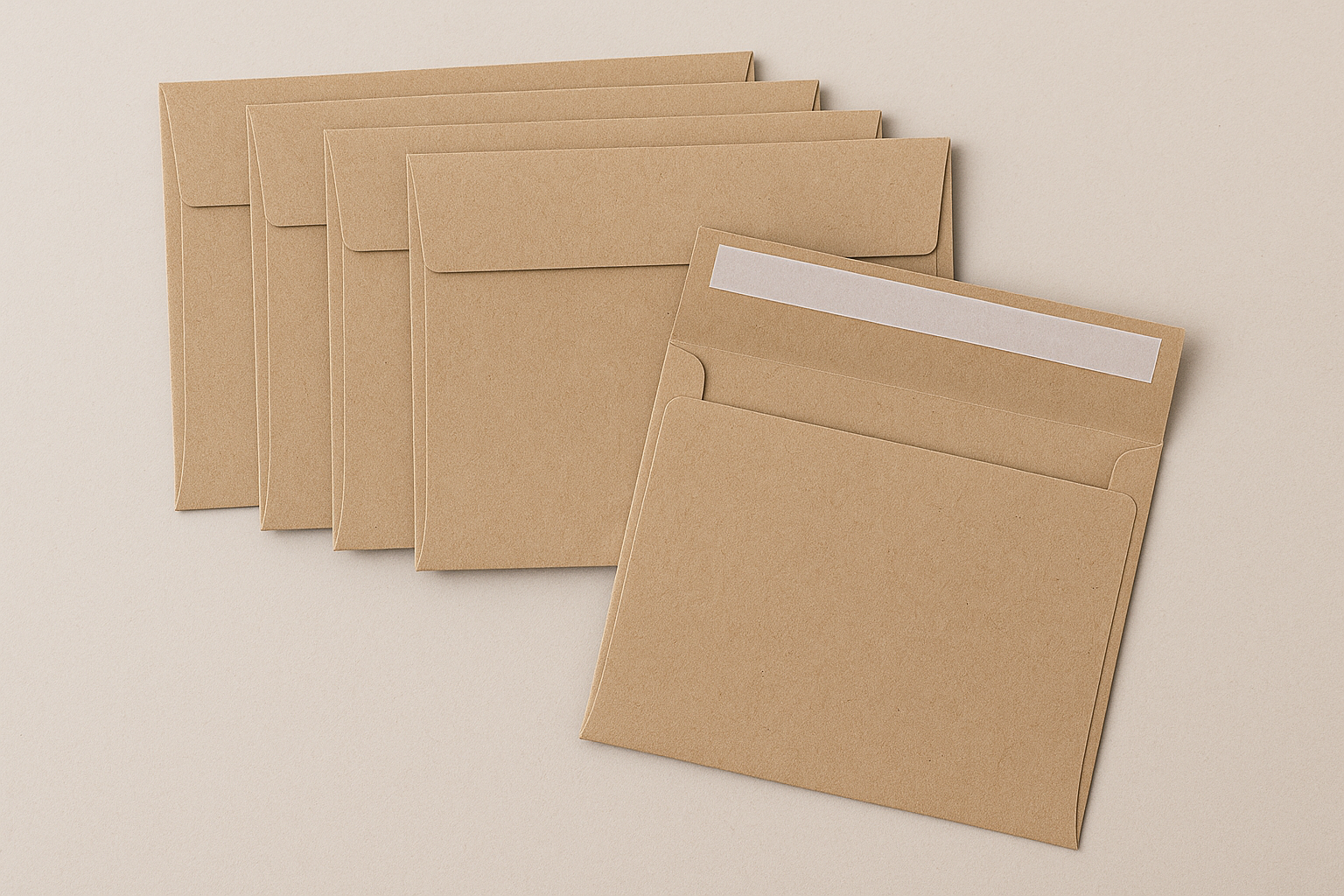make the 5x7kraft self seal flaps less triangular and more rectangular 