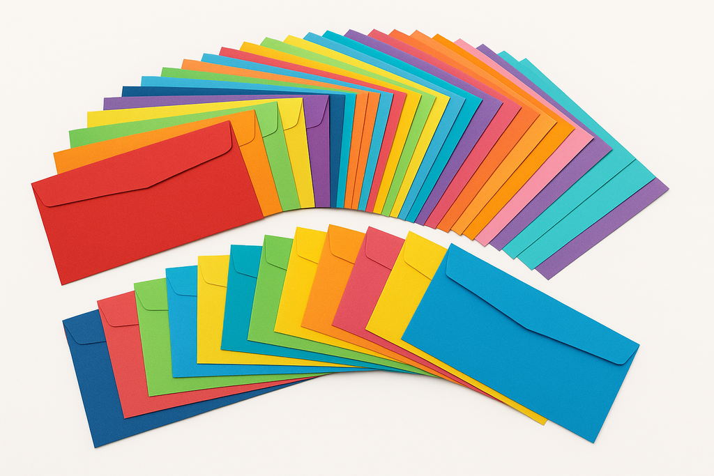 make the envelopes size #10, make the self sealed flaps rectangular