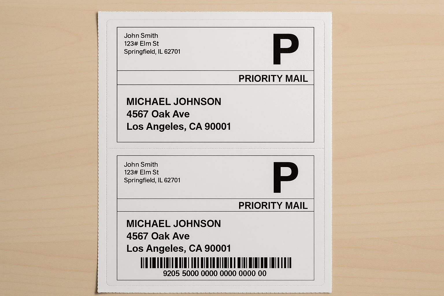 200-Count Economy Easy Peel Half-Sheet Shipping Labels (Inkjet/Laser)